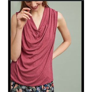 Anthropologie Akemi and Kin Drape Neck Tibby Soft Sleeveless Top Berry Size XS
